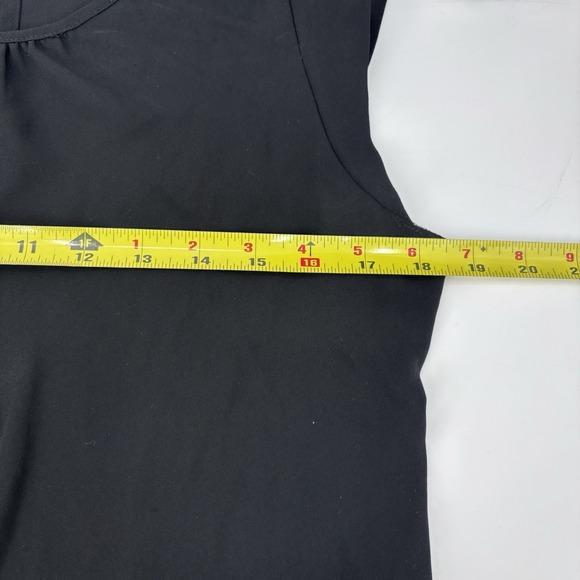 Ann Taylor LOFT Black Sheer Sleeveless Blouse Womens Size S Ruffle Office Siren - Picture 7 of 8
